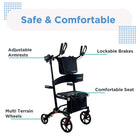 Journey UPWalker Premium Lite Upright Mobility Walker - Black-Provides greater walking stability than many traditional walker styles