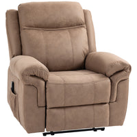 HOMCOM Manual Recliner with Vibration Massage and Side Pockets - Brown-2 intensity levels, 8 massage modes, and timers for 5, 30, or 60 minutes
