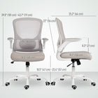 HOMCOM Ergonomic Office Chair with Lumbar Support - Grey-Strong steel frame supports up to 265 lb. (120 kg) for reliable use