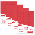 JAM Paper Mailing Address Labels - 1 x 2 5/8 - Red - 4 sets of 120-Red