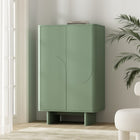Manhattan Comfort Ella 31.5" Modern Accent Cabinet - Sage Green-Includes 2 Soft Close Doors with 2 Adjustable Shelves with 3 Cubby Spaces