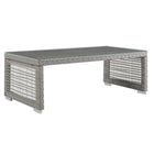 Modway Aura Rattan Outdoor Patio Coffee Table - Grey-Modern Outdoor Patio Coffee Table