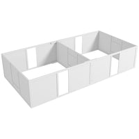 PawHut Whelping Box with Removable Doors for Large Dogs - 96" L x 47" W x 19" H-Adjustable height with two removable panels controls puppy movement