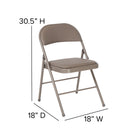 Flash Furniture HERCULES Series Double Braced Vinyl Folding Chair - Grey-Non-Marring Floor Glides
