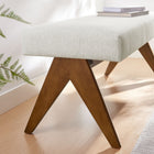 Modway Lyra 47" Fabric Upholstered Bench - Ivory-Non-Marking Feet