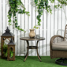 Outsunny Outdoor Aluminum Coffee Side Table - Bronze-Crafted with a durable cast aluminum frame, this cocktail table is built to withstand daily use 