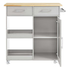 Modway Culinary Kitchen Cart With Towel Bar - Light Grey Natural-8
