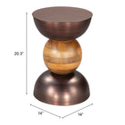 Zuo Tripoli Side Table - Bronze-6