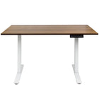 Ezywork Dual Motor Electric Height Adjustable Standing Desk - 48" x 24" - White Frame / Dark Wood Table Top-Whole piece table top 48" x 24" (120cm x 60cm) 