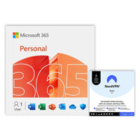 Microsoft 365 Personal + NordVPN Basic VPN service - 1 Device - 12-Month Subscription [Digital Download]-Works on PC, Mac, iPhone, iPad, and Android devices