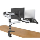 ShoppingAll Fully Adjustable Dual Monitor Stand Arm Mount and Laptop Trad Adapter - White-Store your cables neat and organized with built-in cable clips, save your desk space and keep your workstation clean