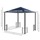 Outsunny 10 ft W x 10 ft L Hardtop Gazebo - Patio Gazebo - Black-Spacious outdoor gazebo gives party guests room to relax without feeling crowded