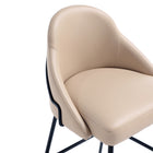 Manhattan Comfort Gracie 22" Modern Leatherette Upholstered Barstool - Tan and Black - 2 Pack-Features High Density Foam Filled For Comfort and Durability. 
