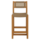 Modway Reed 40" Outdoor Outdoor Teak Wood Counter Stool - Natural-7