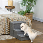PawHut 3-Tier Pet Stairs with Storage Box for High Bed-Suitable for pets that are older or have mobility issues 