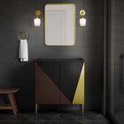 Modway Alchemist 30" Bathroom Vanity Cabinet - Black/Gold-Tapered Metal Legs