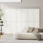 HOMCOM 6 Panel Geometric Pattern Freestanding Room Divider for Bedroom - White-Overall Dimension: 94.5" L x 0.7" W x 66.9" H (240 x 1.7 x 170 cm) 
