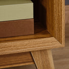 HOMCOM Bedside Table for Bedroom - Walnut-Made of MDF board, durable for long-lasting use