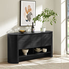 Modway Duval 62" Oval Sideboard - Black-Three Soft-Close Doors