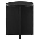 Modway Silas Round Wood Side Table - Black-Leveling, Non-Marking Feet