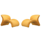Manhattan Comfort Rosebud 30.3" Modern Wool Blend Upholstered Accent Chair - Yellow - 2 Pack-Modern Abstract Lounge Accent Chair Perfect for Pop Living Room Usage. Set of 2
