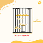 PawHut 41" Pet Gate with Walk Through Door-Adults can open the door with a hand by sliding the button on both ends at the same time and lifting