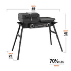 Blackstone 17" On The Go Tailgaiter Griddle/Grill Combo-Two burners, and 35,000 BTU of heat, ensure your food is cooked thoroughly and evenly