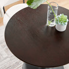Modway Lippa 28" Round Wood Dining Table - Black Cherry Walnut-Seats 2
