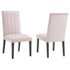 Modway Catalyst Performance Velvet Dining Side Chairs - Pink - Set of 2-Glam Deco Dining Chairs