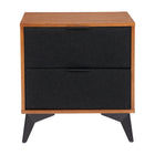 Zuo Zarif Nightstand - Black/Walnut-Ash Veneer MDF rectangular shape tabletop