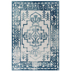 Modway Reflect Nyssa Distressed Geometric Southwestern Aztec Indoor/Outdoor Area Rug - 5 ft W x 8 ft L - Ivory/Blue-Distressed Geometric Southwestern Aztec Area Rug