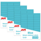 JAM Paper Mailing Address Labels - 1 x 2 5/8 - Blue - 4 sets of 120-3.2 ounce