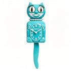 Kit-Cat Klock Vintage Lady Cat Wall Clock with Pearls - Blue-Iconic character wall clock features the signature rolling eyes and wagging pendulum tail