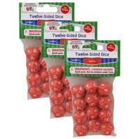 Learning Advantage 12-Sided Polyhedra Dice - 3 Pack-ROLL YOUR WAY THROUGH NUMBER SKILLS -- Take a break from the flashcards! Try this set of 12-sided red dice next time you practice early number concepts with youngsters.