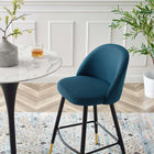 Modway Cordial Fabric Bar Stools - Azure - Set of 2-Non-Marking Foot Caps