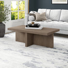Hudson&Canal Elna 44"W Rectangular Coffee Table - Antiqued Grey Oak-Finished in wood-look antiqued gray oak