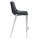 Zuo Magnus Counter Stool - Black/Silver - Set of 2-Dimensions: 21.7" L x 20.7" W x 39.8" H