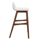 Modway Juno Wood Bar Stool - Ivory Fabric - Set of 2-Footrests & Side Supports