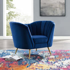 Modway Opportunity Performance Velvet Armchair - Navy-Vertical Channel Tufted