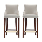 Manhattan Comfort Shubert 22.64" Modern Leatherette Upholstered Barstool - Light Grey - 2 Pack-Modern Barstool with Backseat Perfect for Bar and Kitchen Use. Set of 2