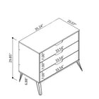 Manhattan Comfort Rockefeller 35.24" Mid-Century Modern Dresser - Black-Includes 3 Spacious Drawers With Simple .75 Gliding Mechanism.