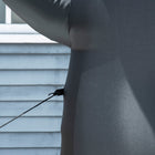 HOMCOM 8' Lit Inflatable Penguin Holding Candy Cane Christmas Yard Decoration-Comes with all necessary hardware/accessories including a built-in air blower, 3 tethers and 6 ground stakes