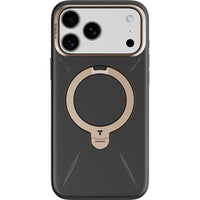 Torras Ostand Q3 VegSkin Series Case for iPhone 17 Pro Max - Black-Premium Look, Confident Grip. Smooth vegan leather with a textured finish for a refined feel. Fingerprint-free and non-slip surface that stays clean and secure in hand.
