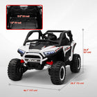 Qaba 2 Seater 24V 7AH Ride on Truck w/ Spring Suspension - White-Suitable for varied terrains smoothly with spring suspension 