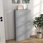 HOMCOM Slim Shoe Storage Cabinet with 3 Flip Drawers for 12 Pairs - Grey-Compact design suits for small entryways, hallways, or any narrow places