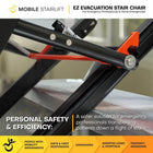 Mobile StairLift EZ Evacuation Chair - Black-Lightweight aluminum frame weighs 30 lb for easy handling and portability
