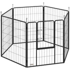 PawHut 6-Panel Heavy Duty Dog Playpen with Door for Large Dogs - 39" H-An excellent romping ground and can also work as a partition