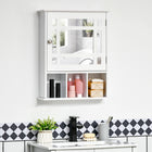 Kleankin Wall Mount Bathroom Mirror Cabinet with Three Shelves - White-Mirrors included for better preparation for your morning makeup or shaving
