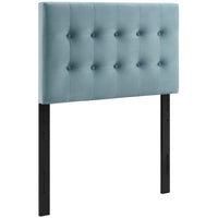 Modway Emily Biscuit Tufted Performance Velvet Twin Headboard - Light Blue-Luxurious Modern Twin Headboard
