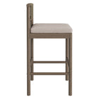 Modway Eleni Outdoor Teak Wood Bar Stools 2-Piece Set - Weathered Grey/Pebble-Simple Assembly